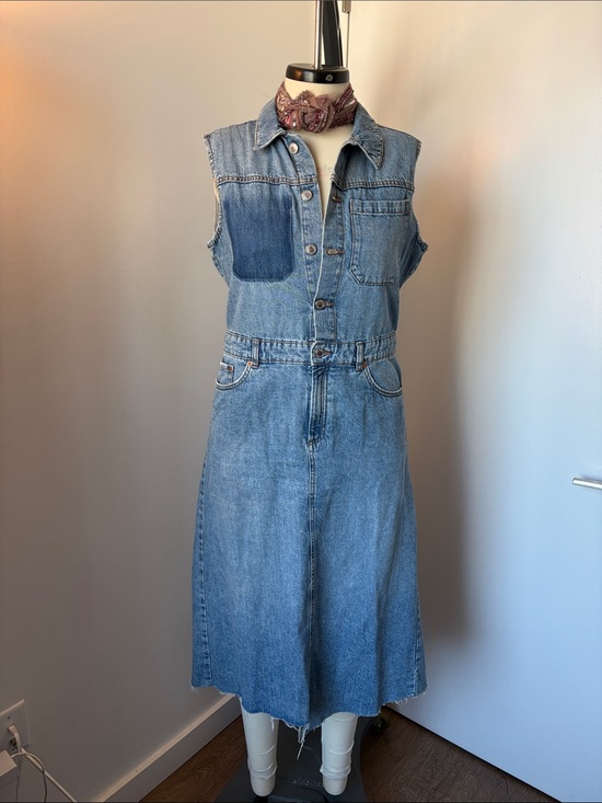 Zara Dresses & Skirts - Zara Blue Denim Midi Dress